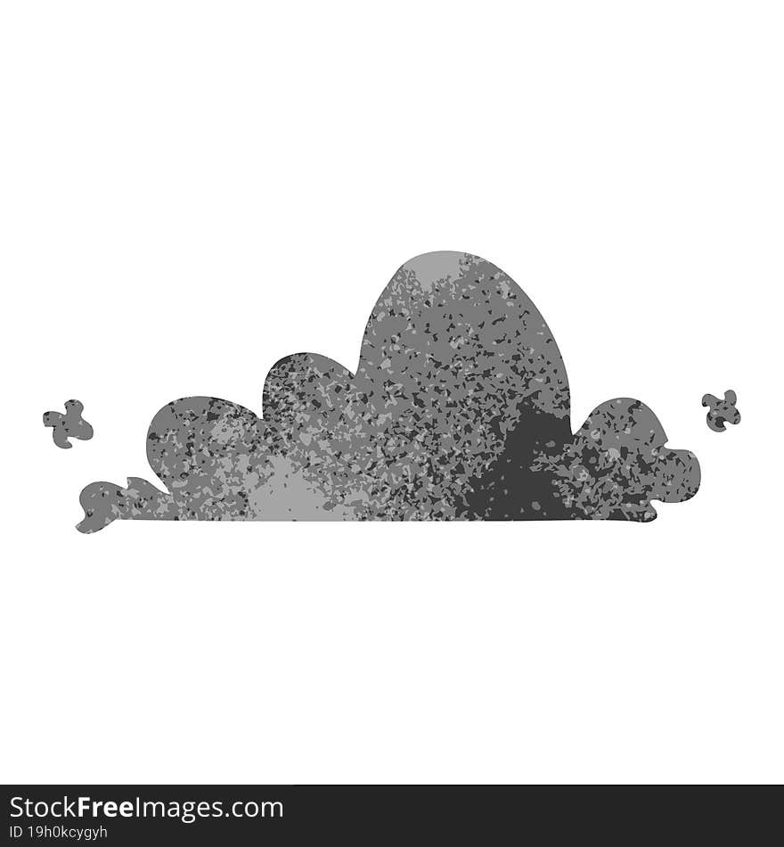 retro cartoon doodle of a white cloud