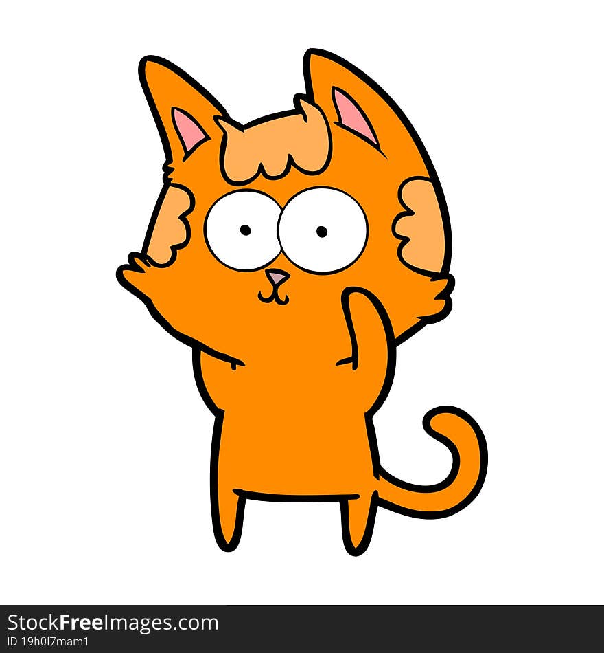 happy cartoon cat. happy cartoon cat