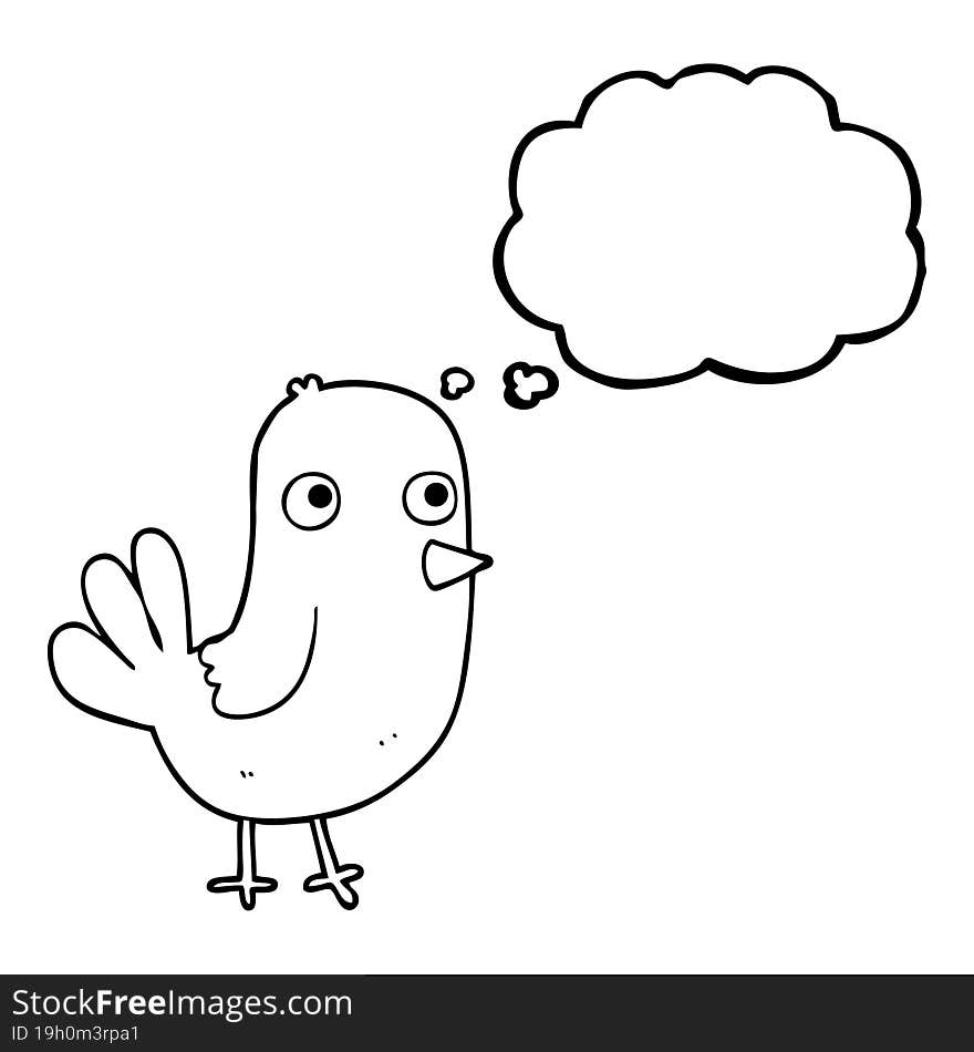 Thought Bubble Cartoon Bird