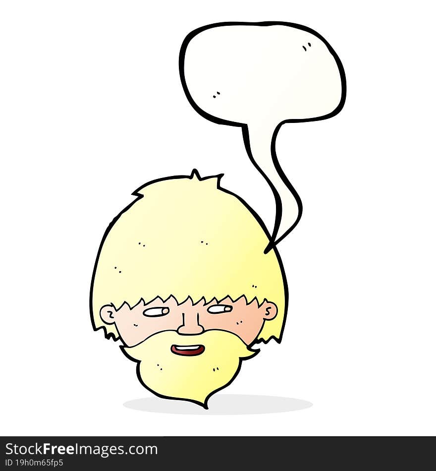 Cartoon Bearded Man With Speech Bubble