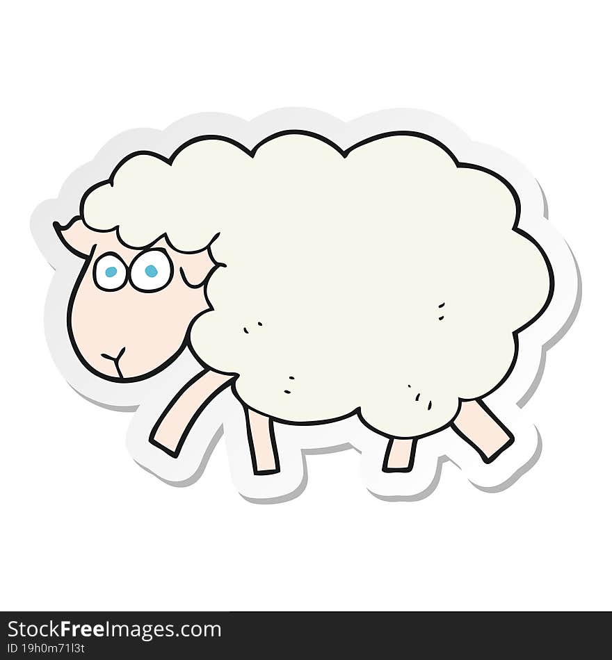 sticker of a cartoon sheep