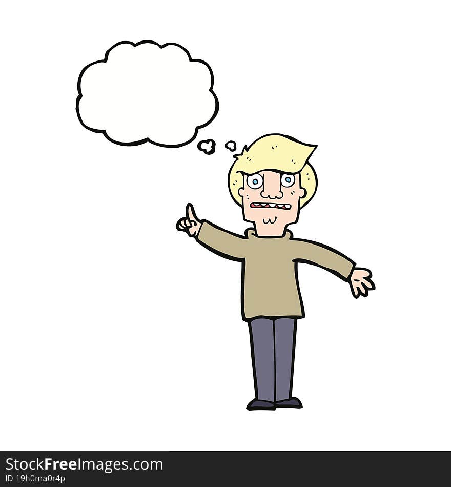 cartoon man asking question with thought bubble