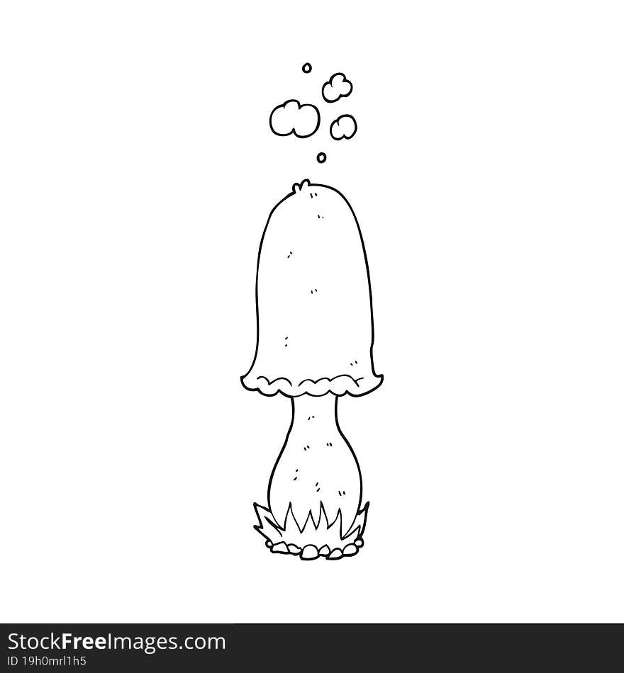 black and white cartoon toadstool