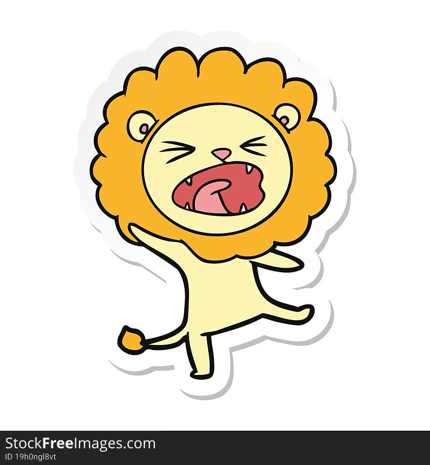 Sticker Of A Cartoon Lion