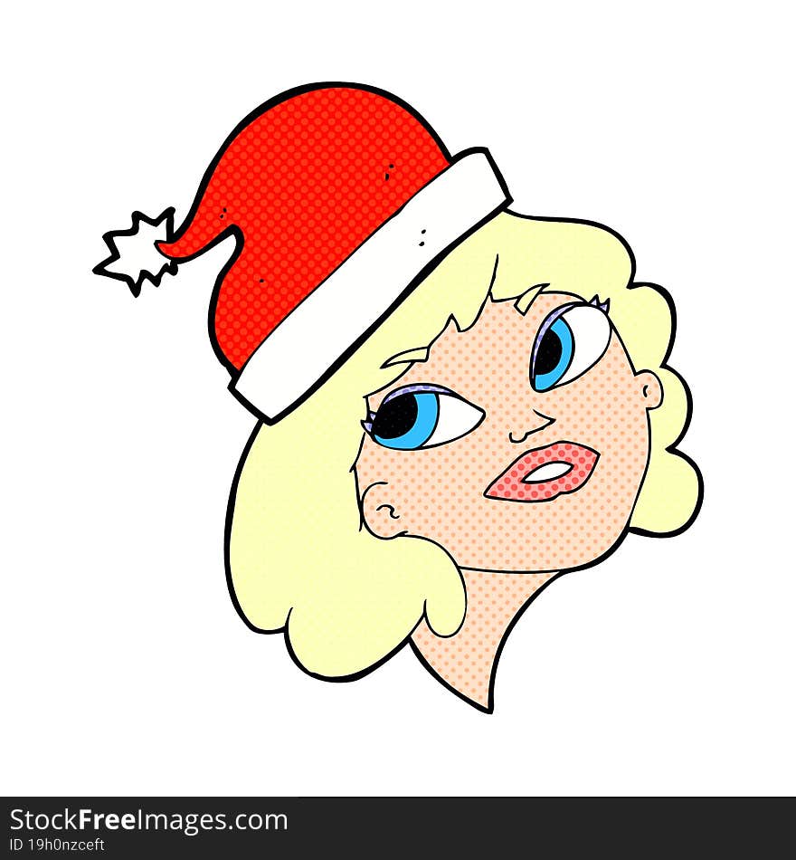 cartoon woman ready for christmas