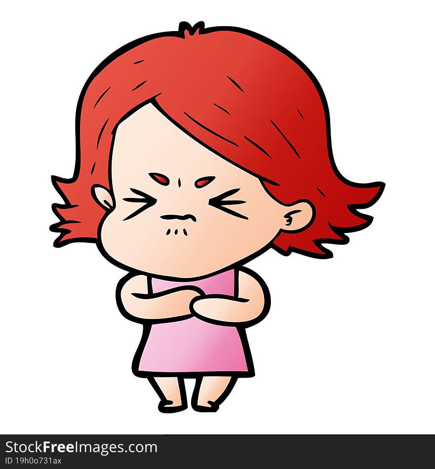 cartoon angry girl. cartoon angry girl