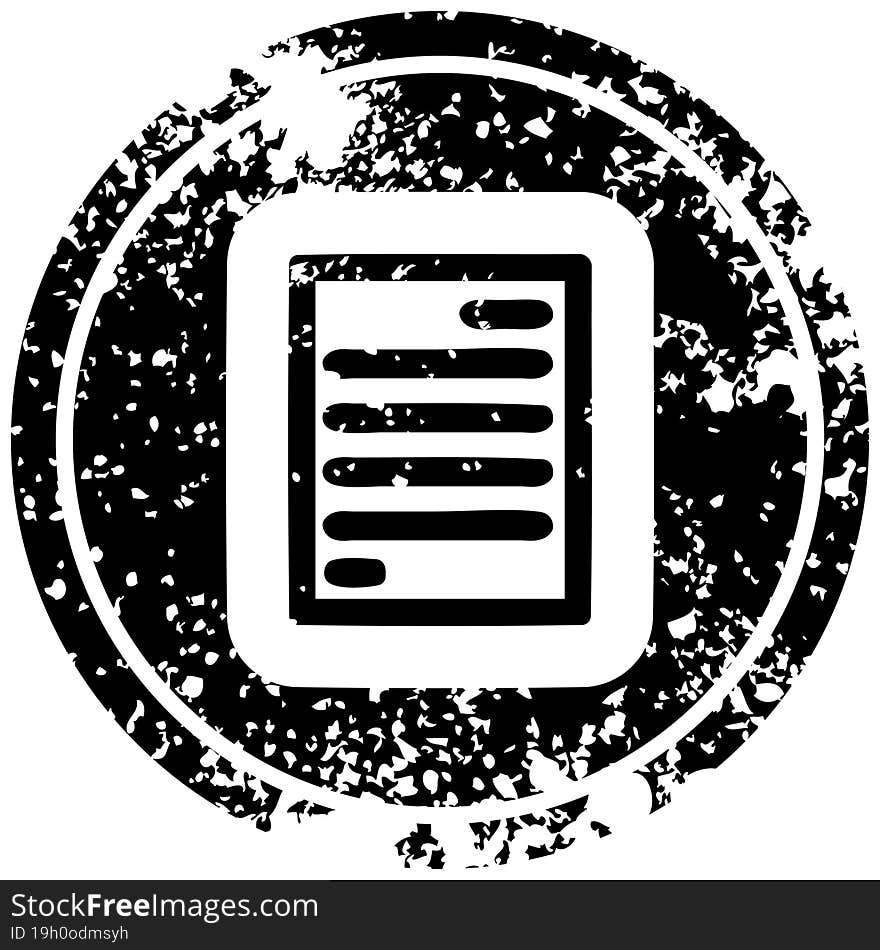 official document distressed icon