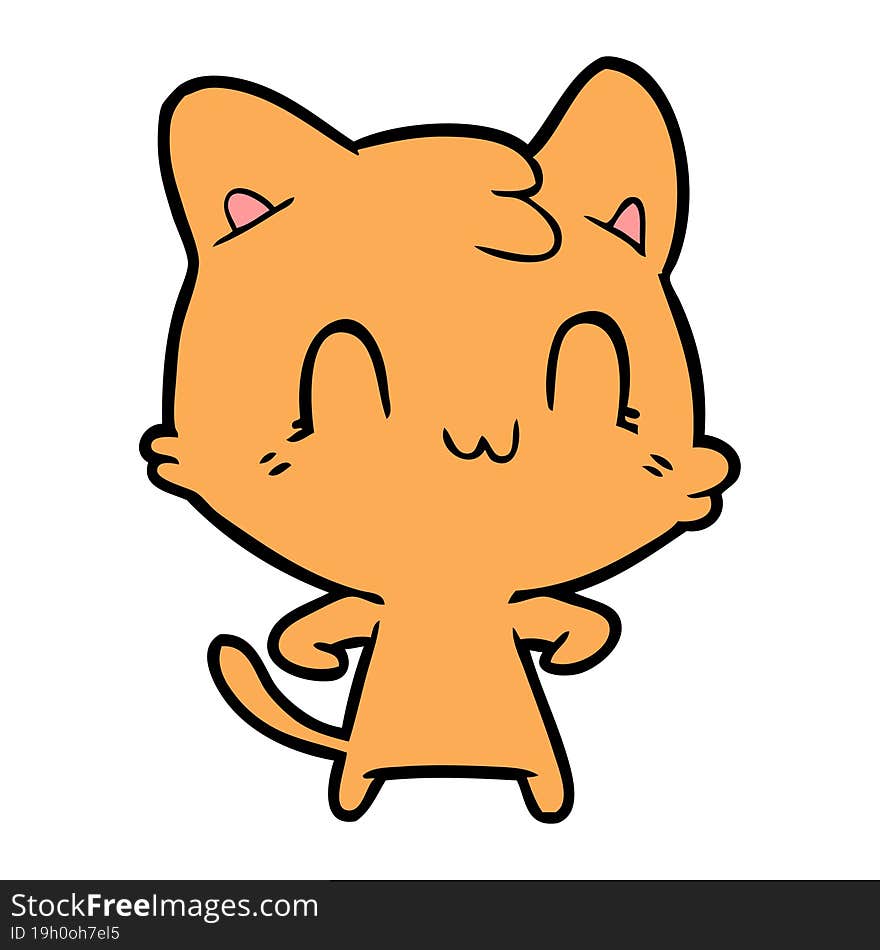 cartoon happy cat. cartoon happy cat