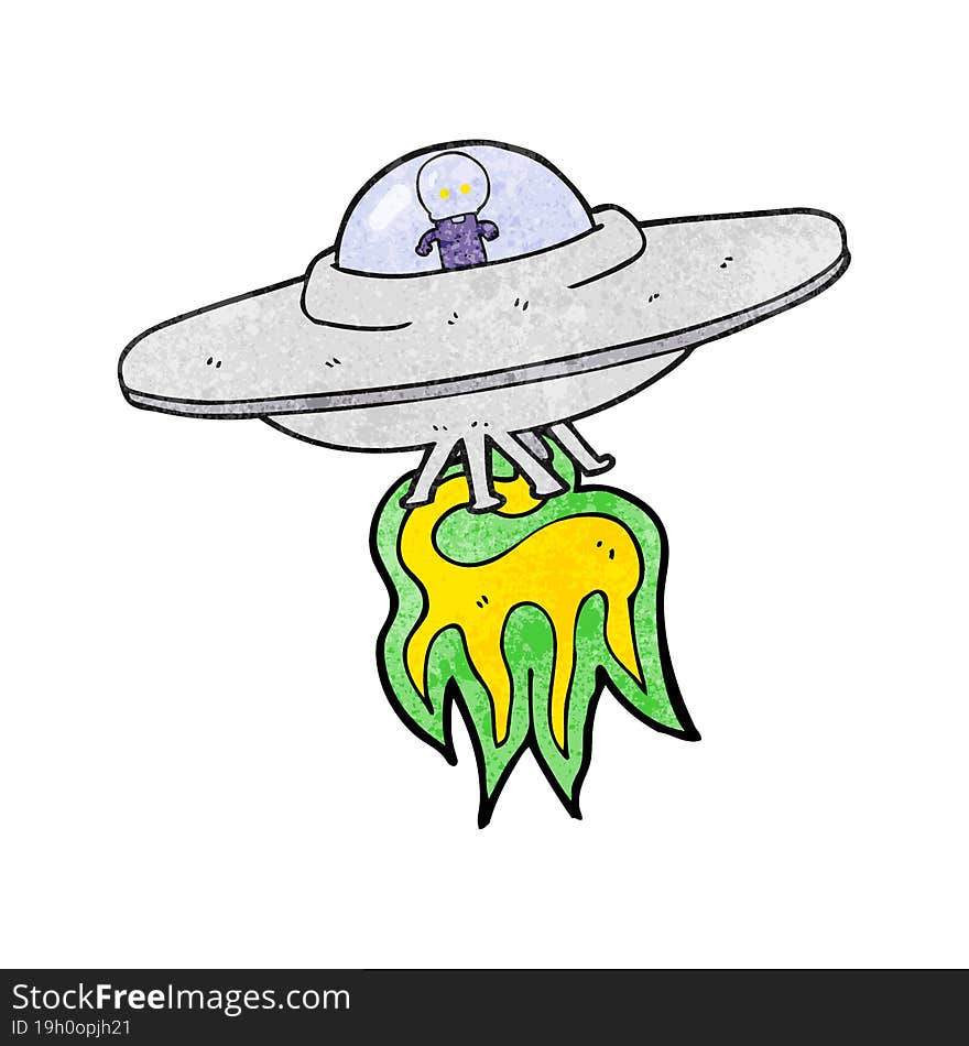 textured cartoon alien flying saucer