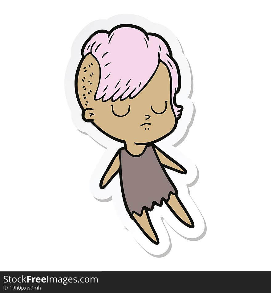 sticker of a cartoon woman