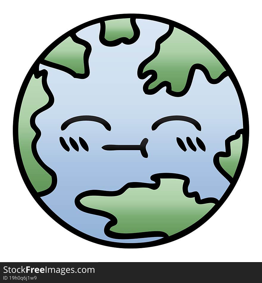 gradient shaded cartoon planet earth