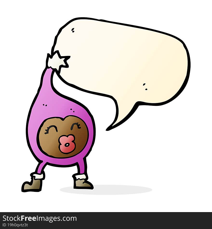 cartoon funny creature with speech bubble