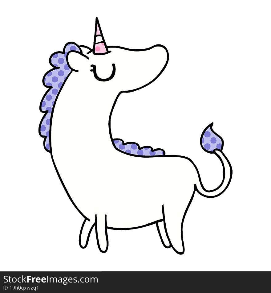 Cartoon Of Cute Kawaii Unicorn