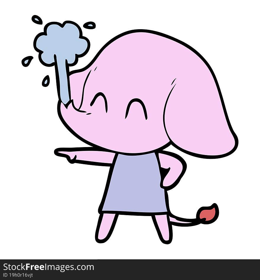 cute cartoon elephant spouting water. cute cartoon elephant spouting water