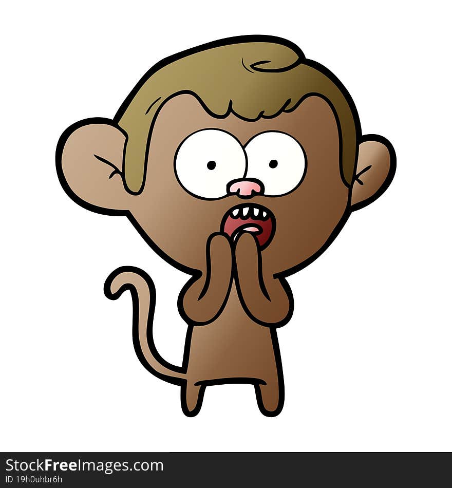 cartoon shocked monkey. cartoon shocked monkey