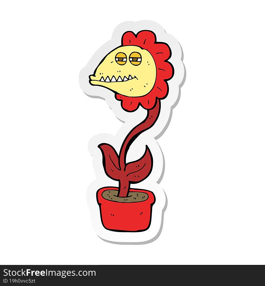 sticker of a cartoon monster flower