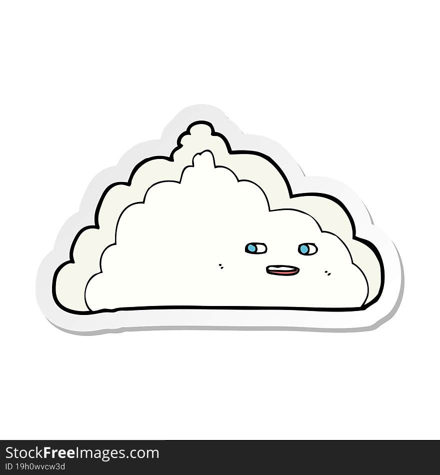 sticker of a cartoon cloud