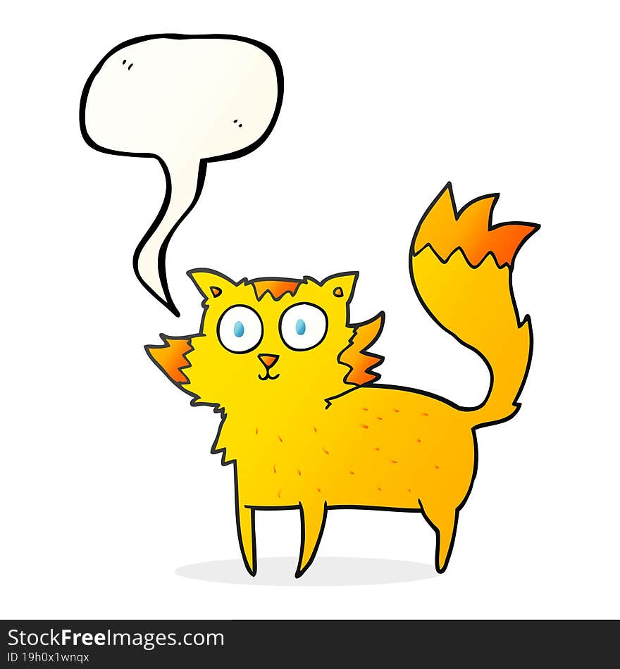 Speech Bubble Cartoon Cat