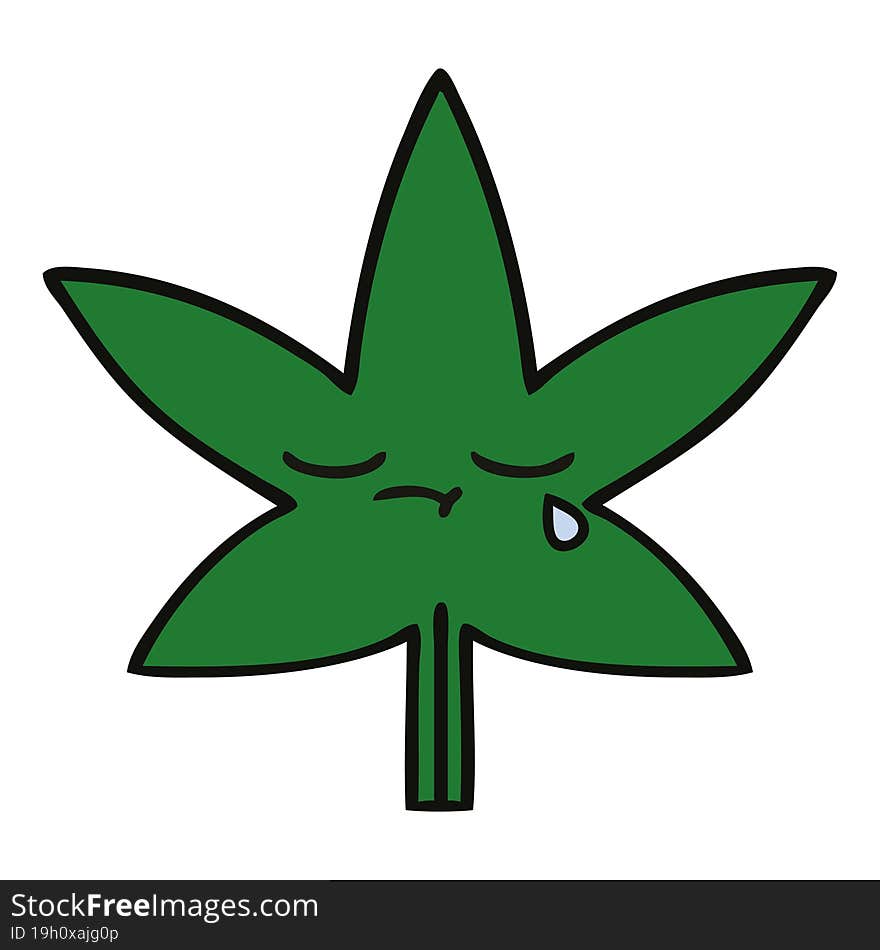 cute cartoon of a marijuana leaf. cute cartoon of a marijuana leaf