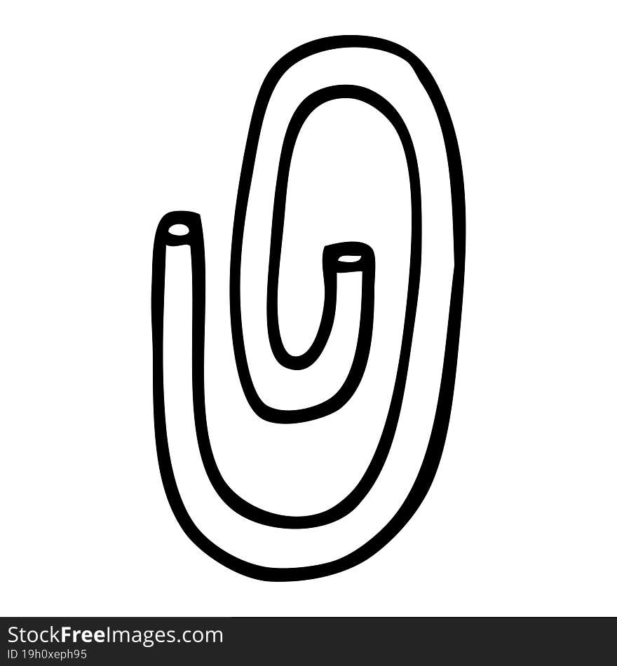 line drawing cartoon paper clip