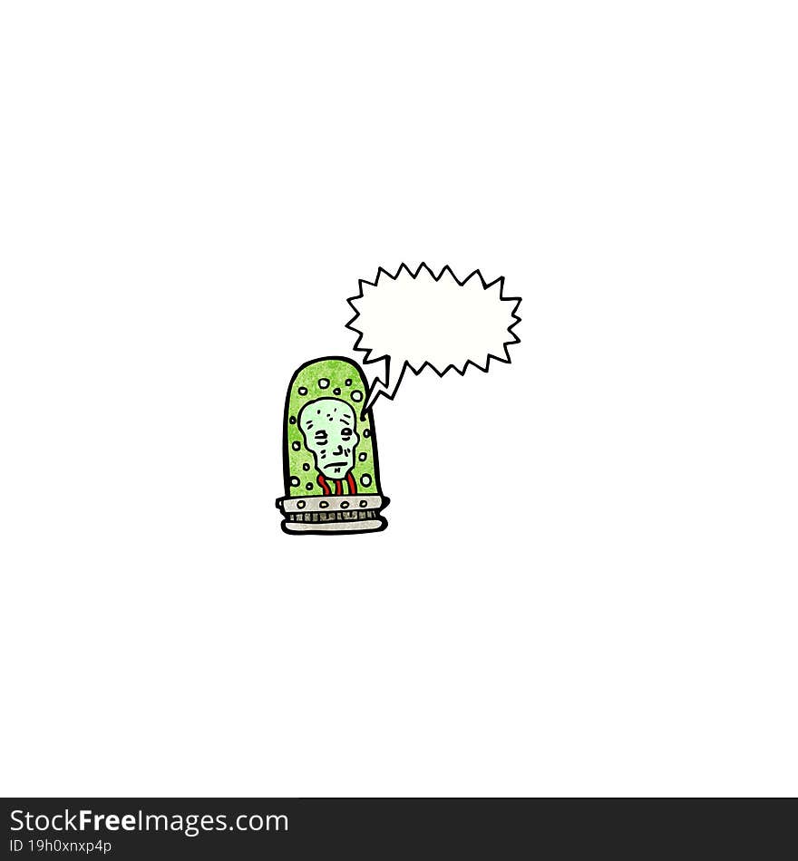 head in jar cartoon