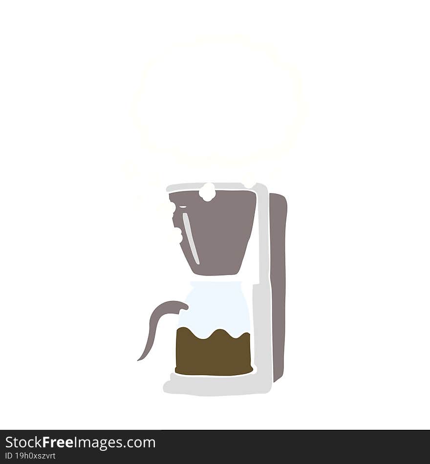 Flat Color Illustration Of A Cartoon Coffee Maker