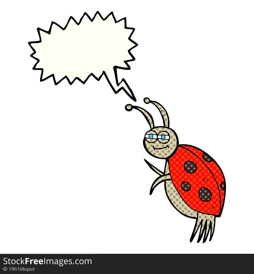 comic book speech bubble cartoon ladybug