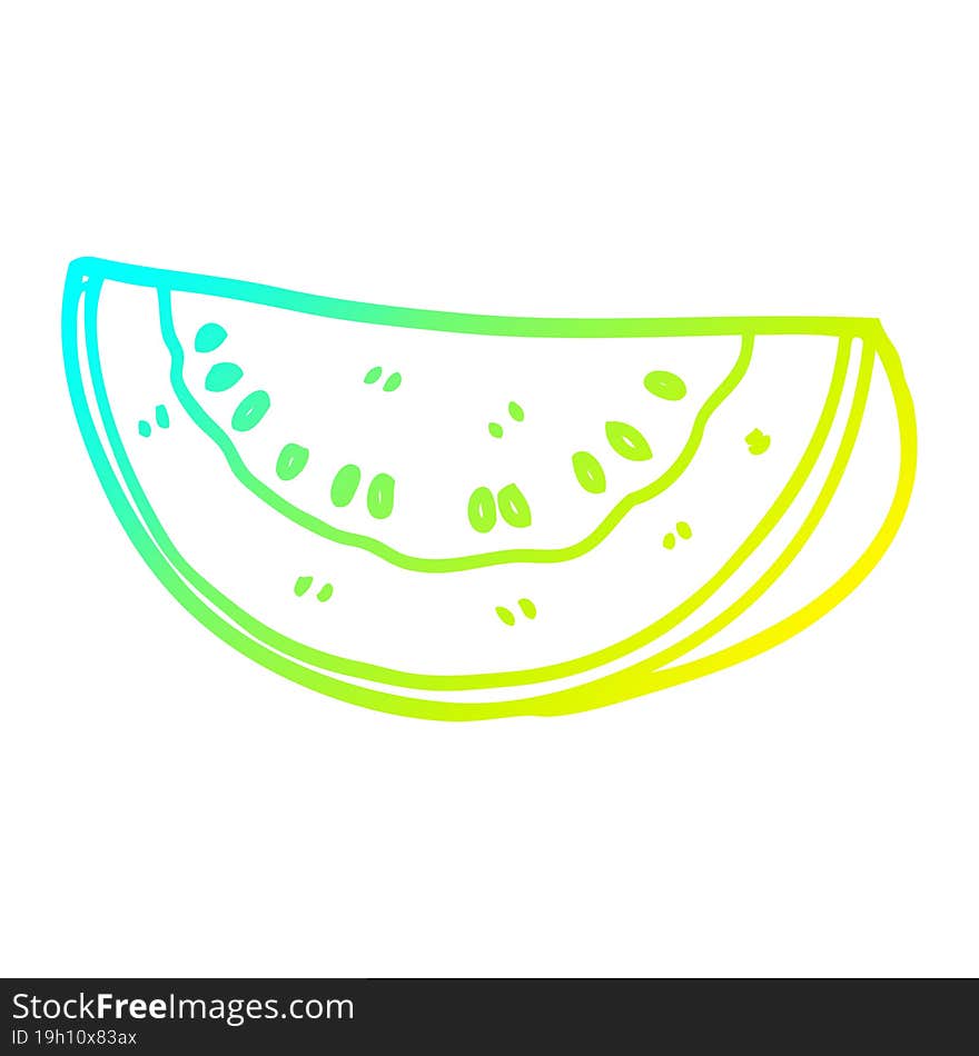 Cold Gradient Line Drawing Cartoon Watermelon