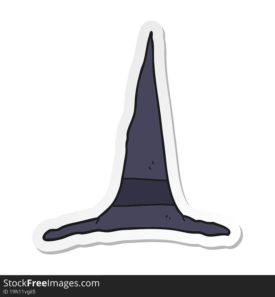 Sticker Of A Cartoon Witch Hat