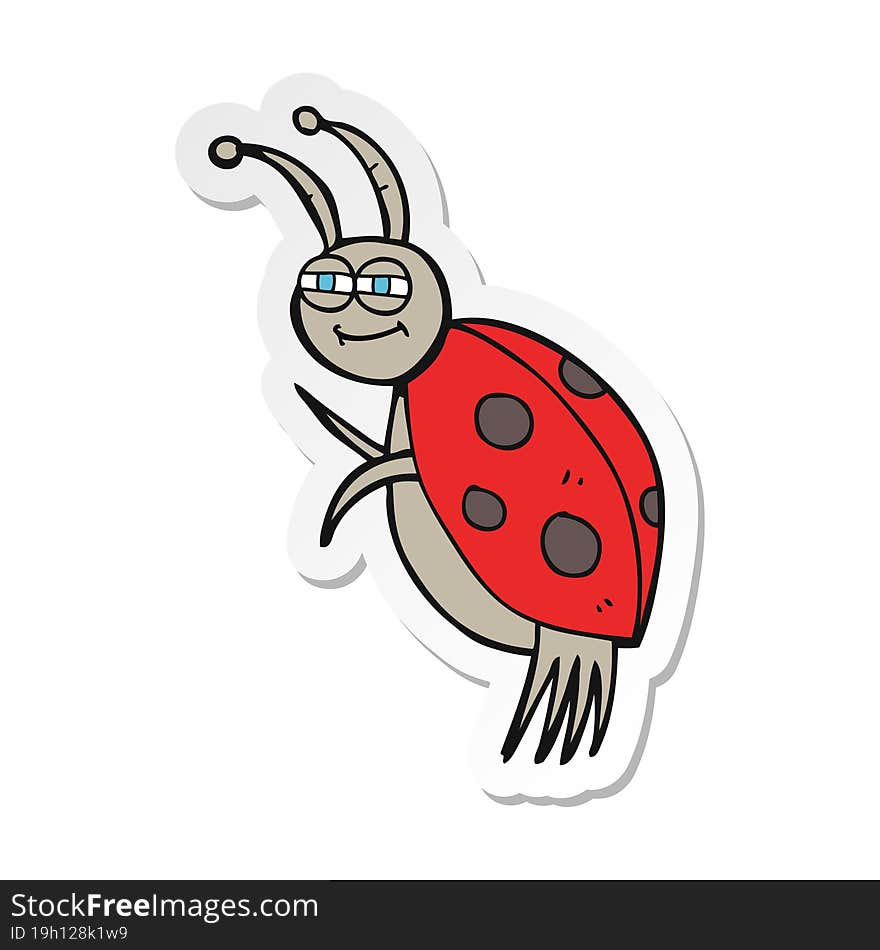 sticker of a cartoon ladybug