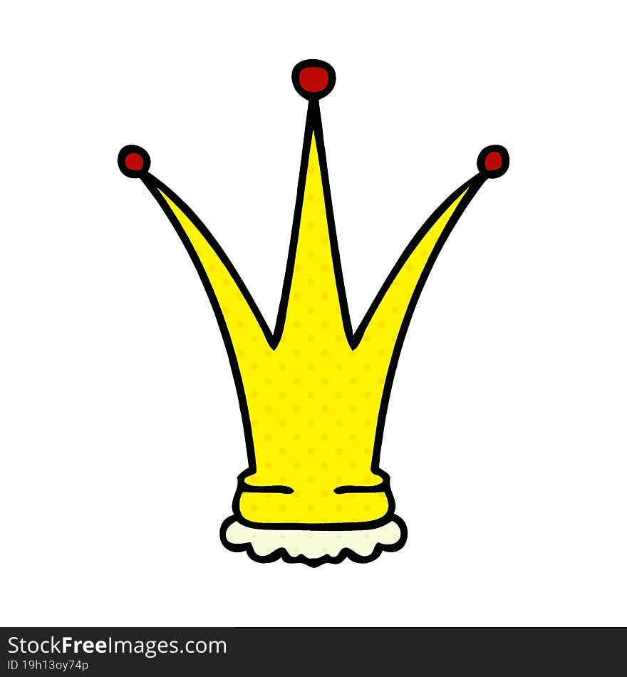 Quirky Comic Book Style Cartoon Gold Crown