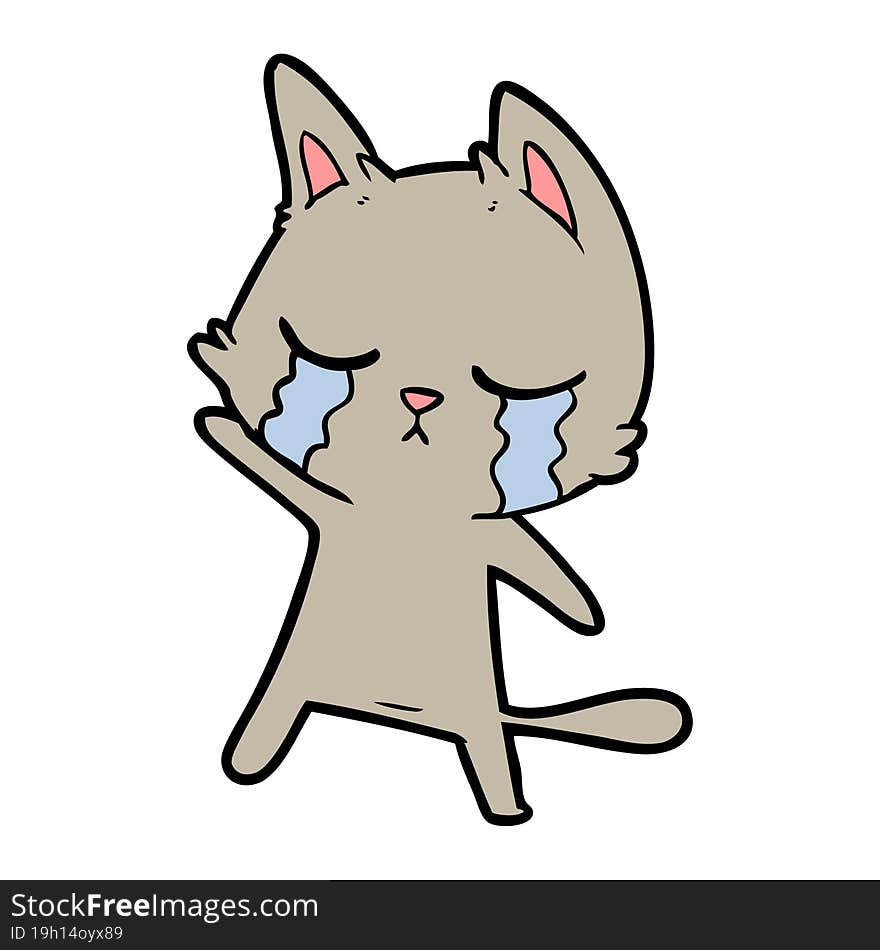 crying cartoon cat. crying cartoon cat