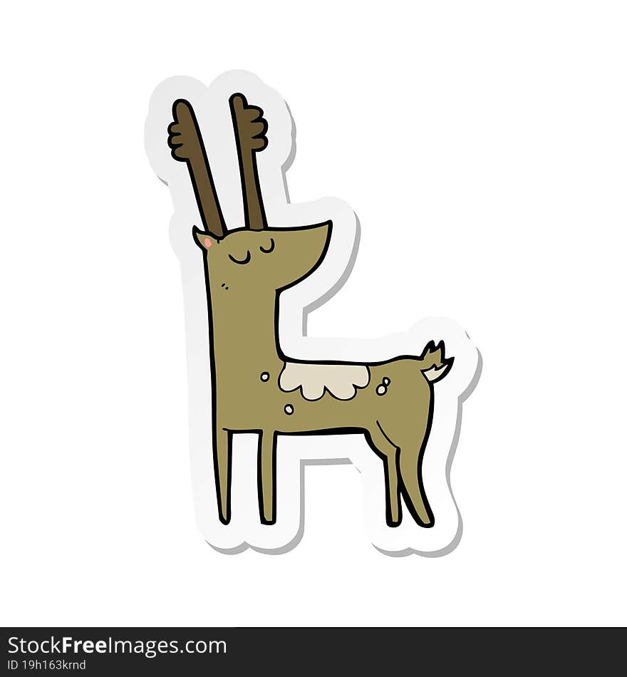 sticker of a cartoon deer