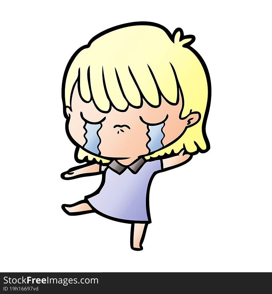 cartoon woman crying. cartoon woman crying