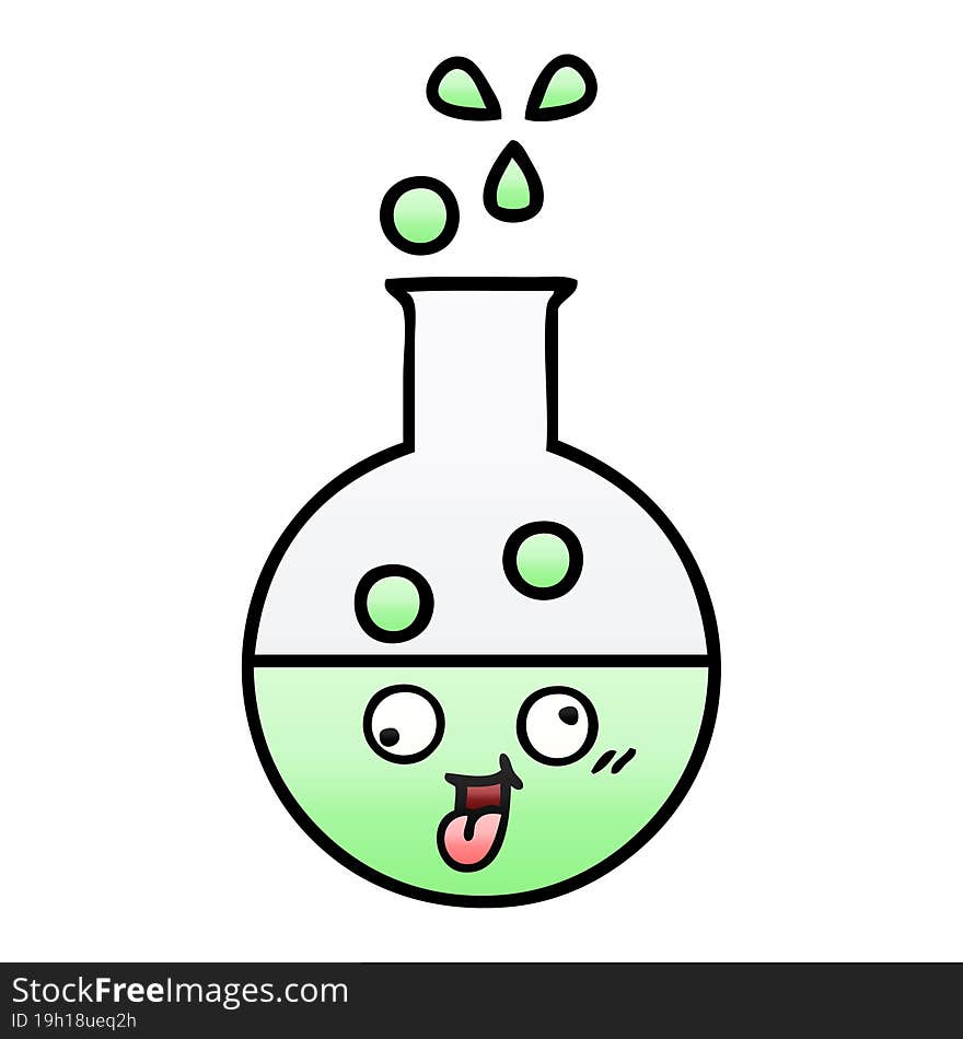 gradient shaded cartoon test tube