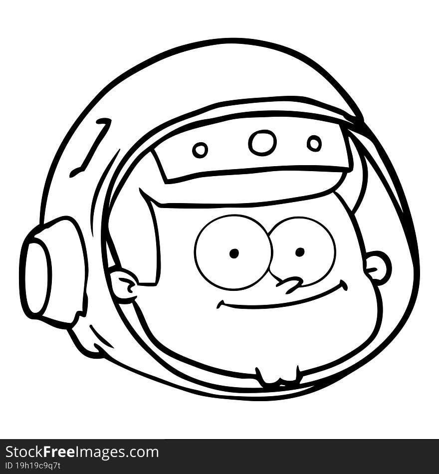 cartoon astronaut face. cartoon astronaut face