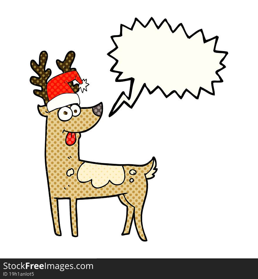 comic book speech bubble cartoon crazy reindeer