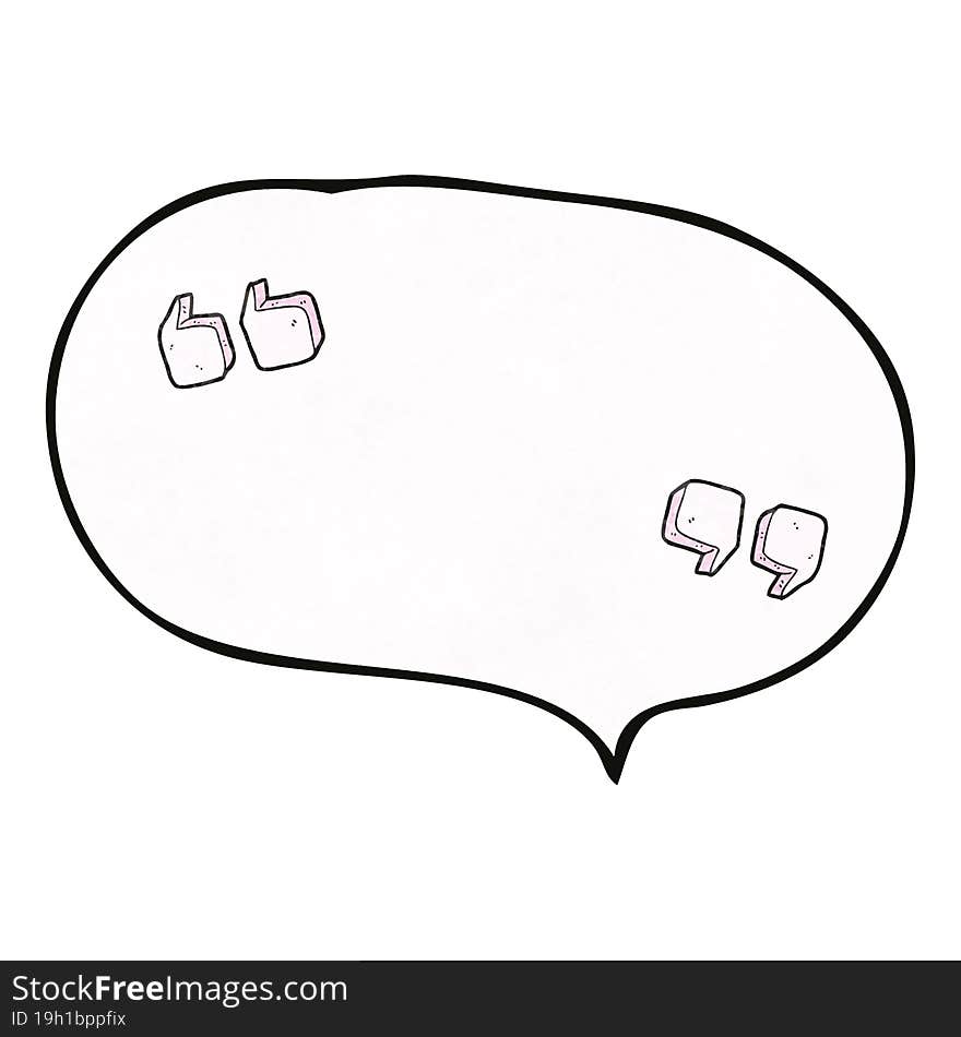 speech bubble textured cartoon quotation marks