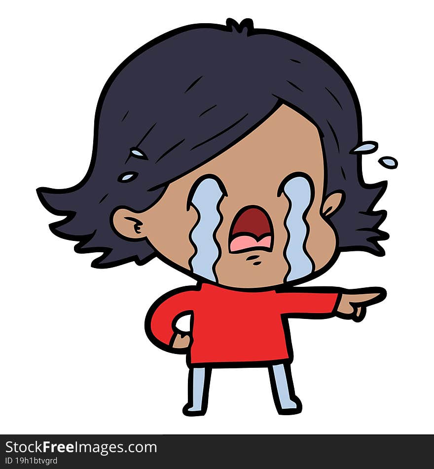 cartoon woman crying. cartoon woman crying