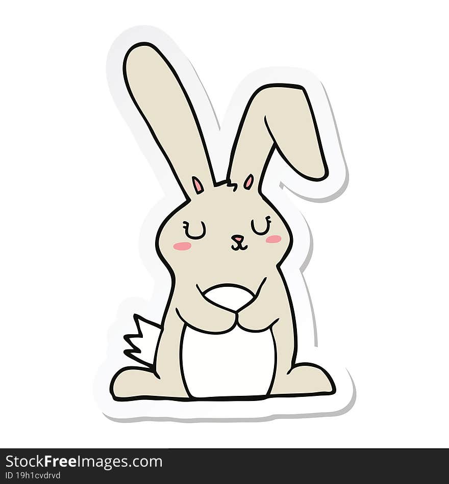 sticker of a cartoon rabbit