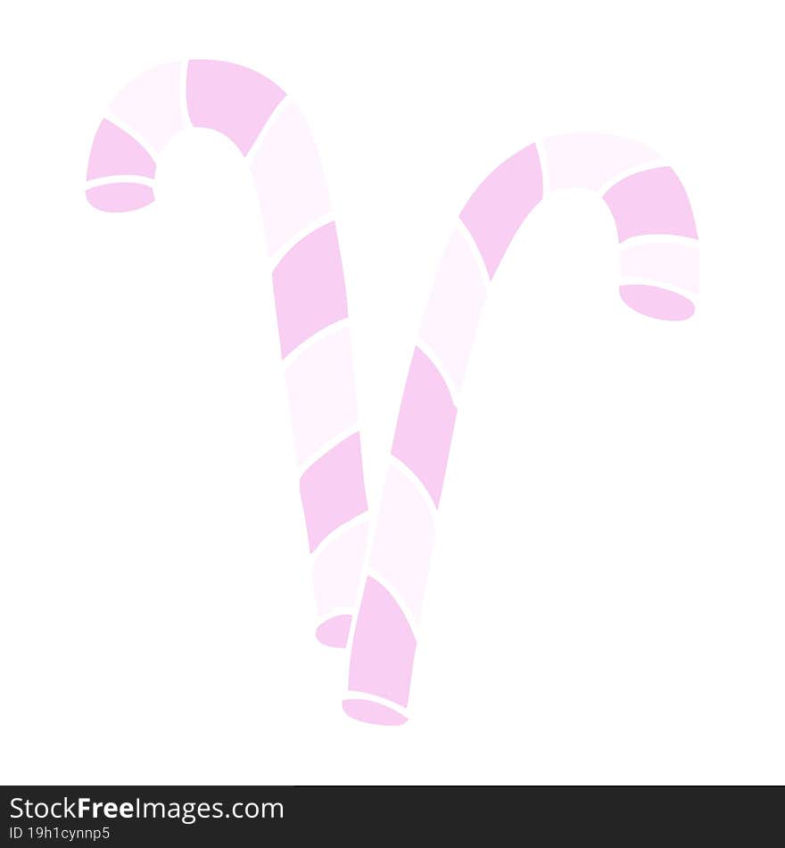 Cartoon Doodle Pink Candy Cane