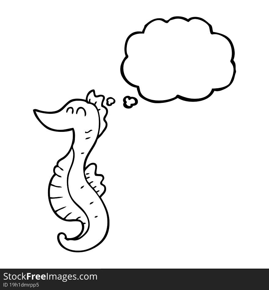 thought bubble cartoon seahorse