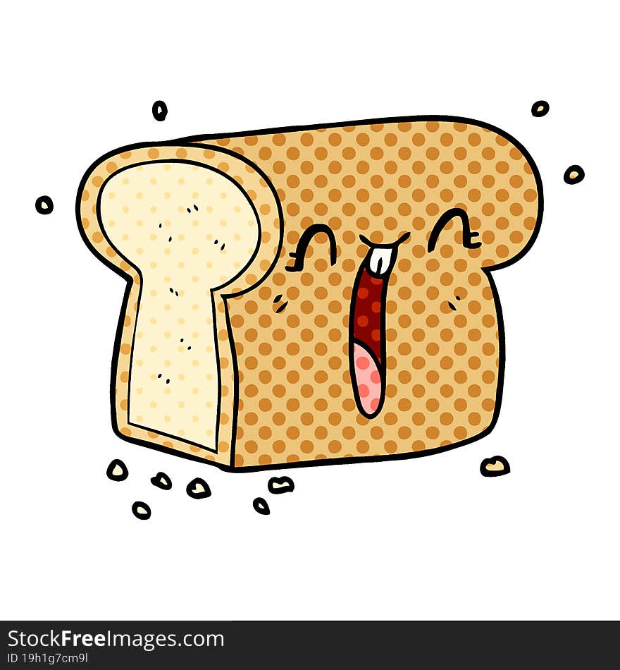 cartoon laughing loaf of bread. cartoon laughing loaf of bread