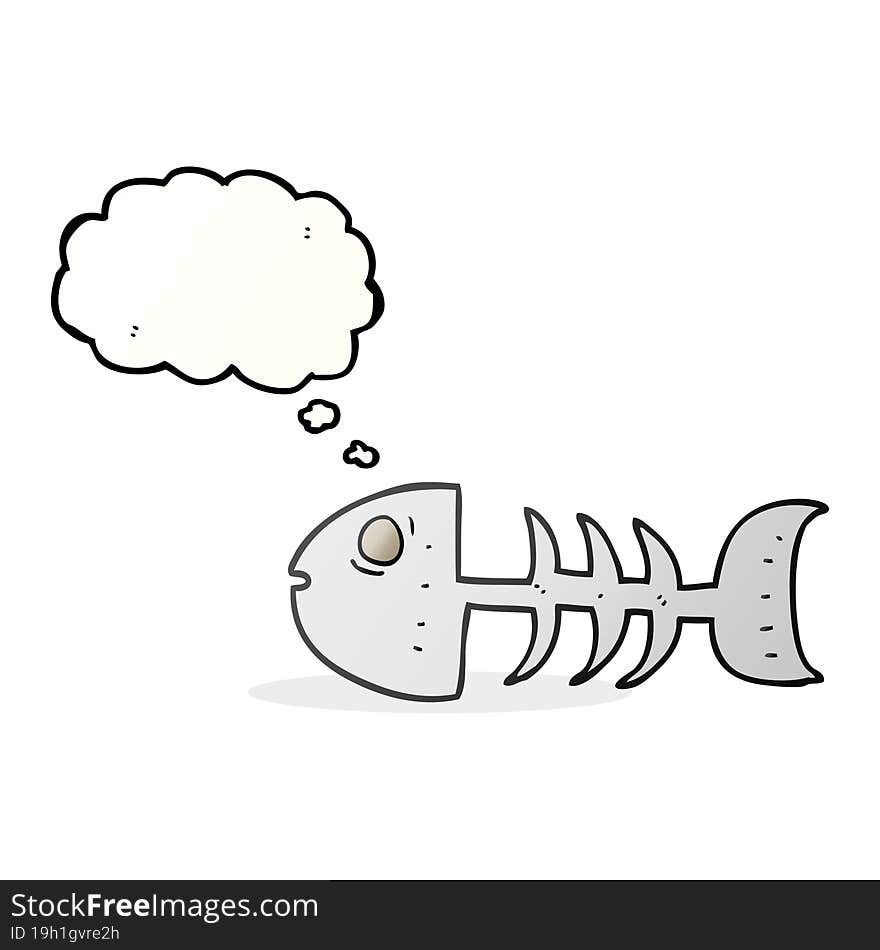 thought bubble cartoon fish bones