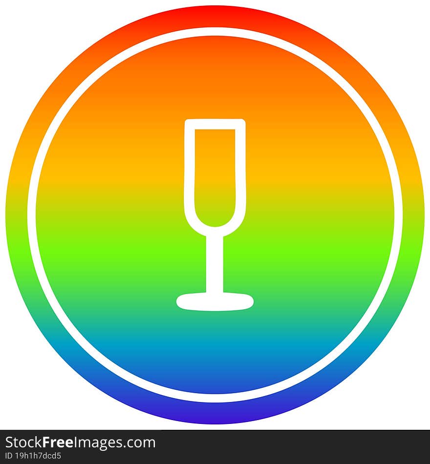 champagne flute circular in rainbow spectrum