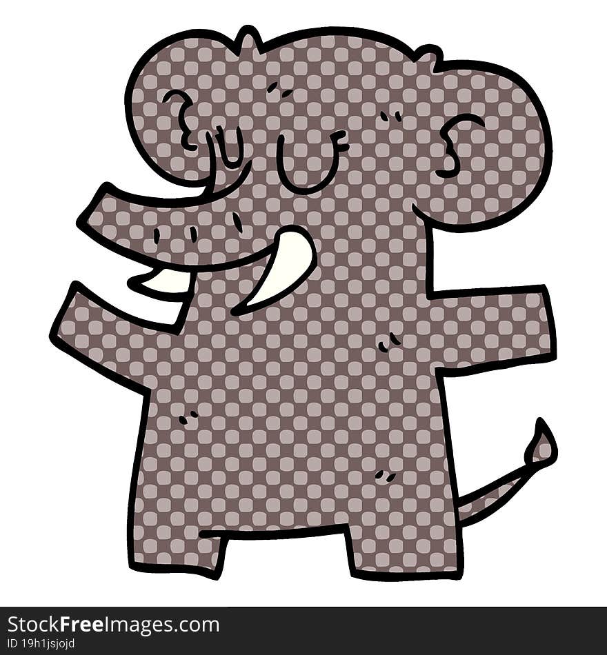 cartoon doodle standing elephant