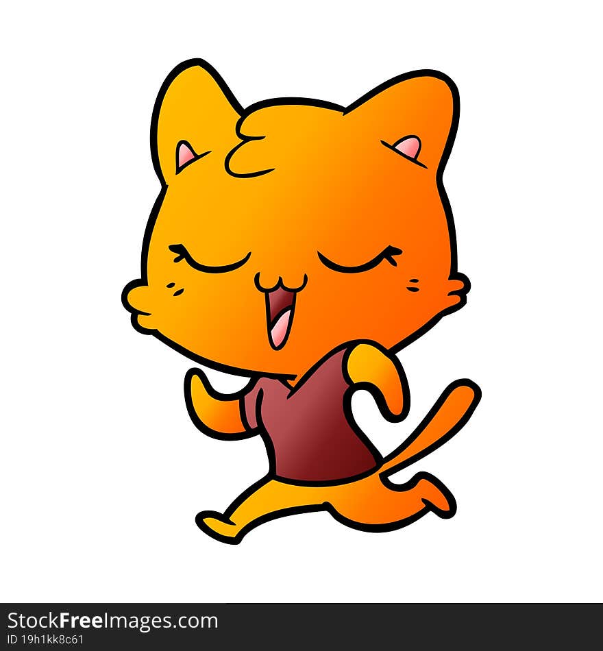 happy cartoon cat. happy cartoon cat