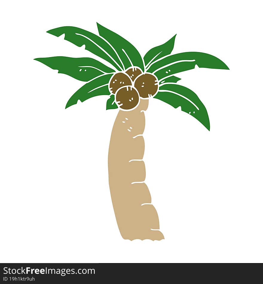 flat color style cartoon palm tree