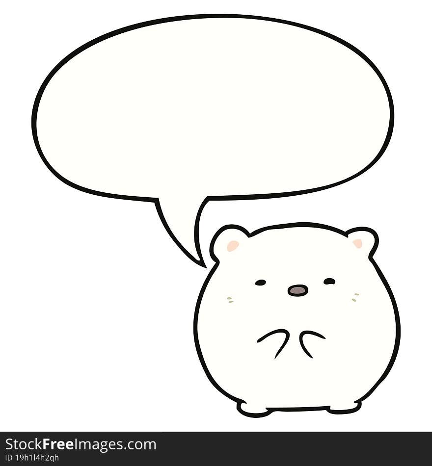 cute cartoon polar bear and speech bubble