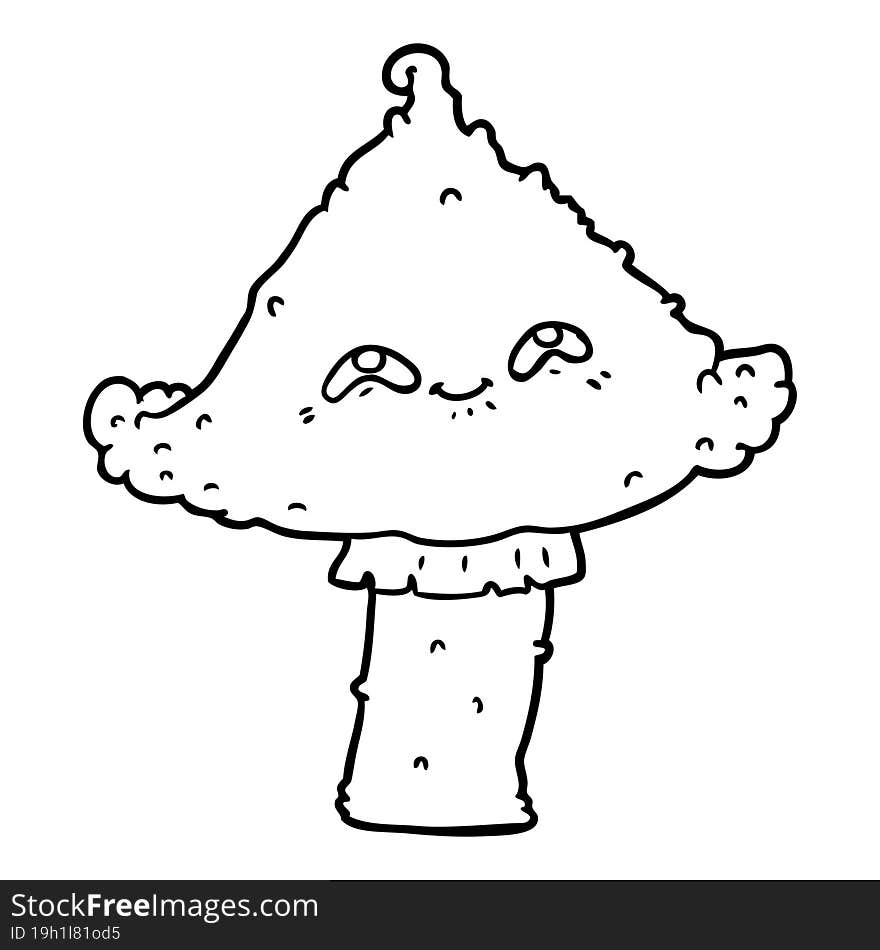 cartoon mushroom with face. cartoon mushroom with face